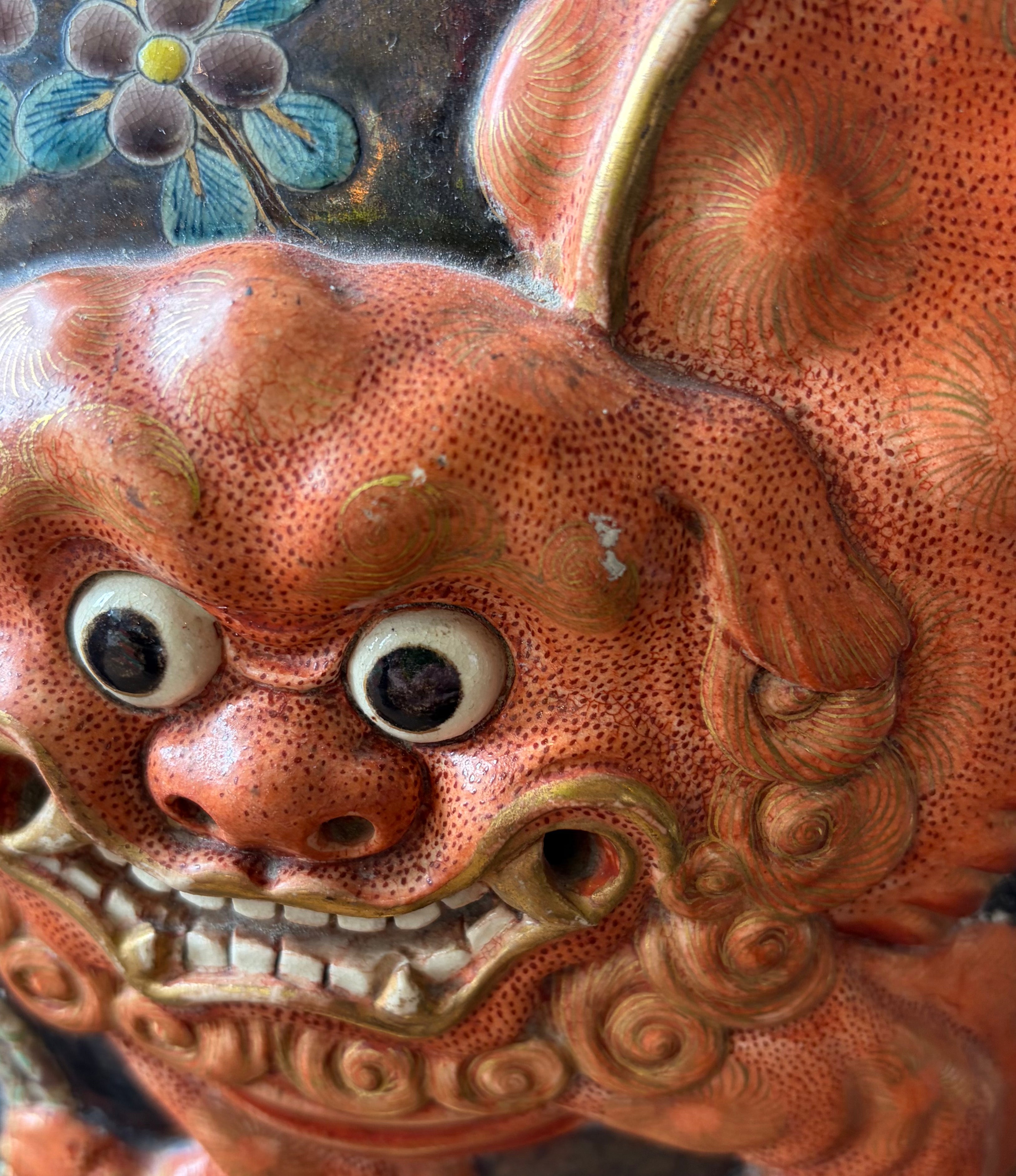 Meiji Era Gunmetal Vase with Komainu