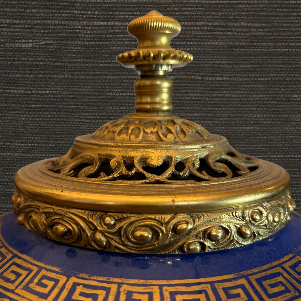 Large Powder Blue Lidded Jar