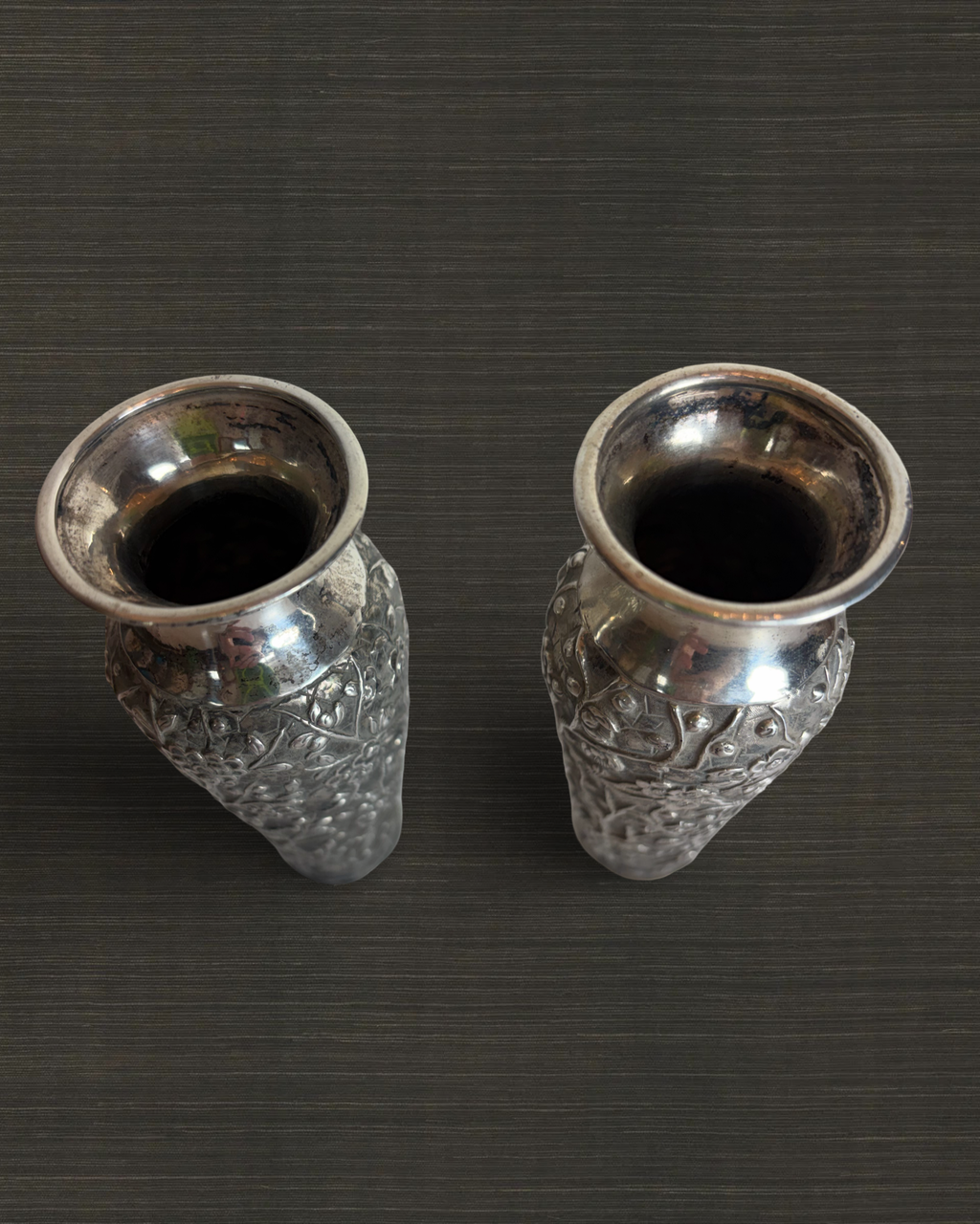 Pair of Chinese Silver Vases
