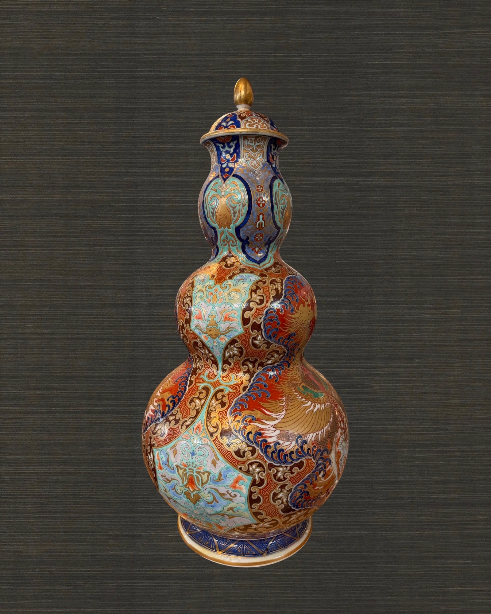 Meiji Era Triple Gourd Lidded Vase