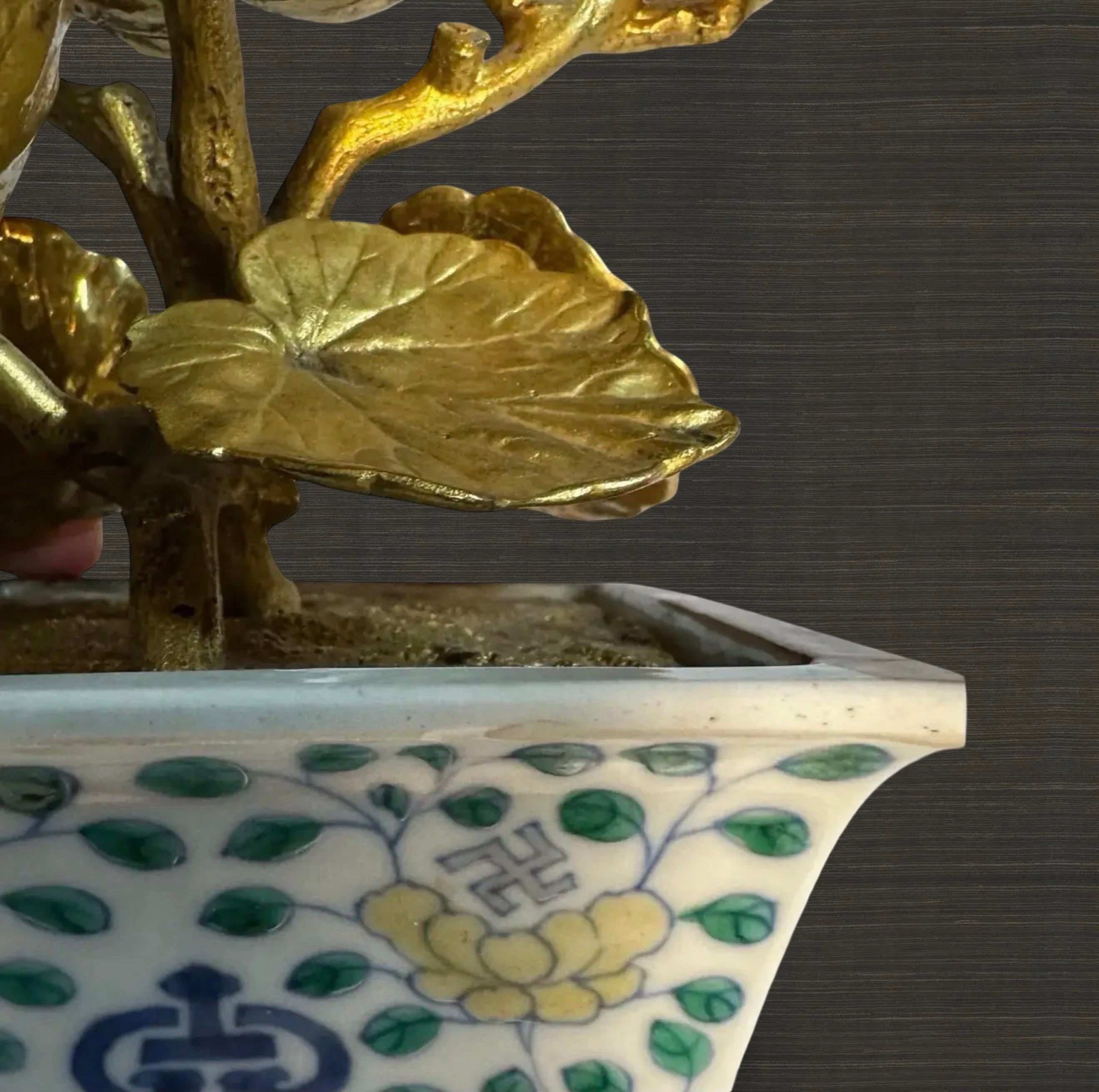 Pair of Early Qing Dynasty Ducati Pots With Aftermarket Gilt Bronze Candelabra Inserts
